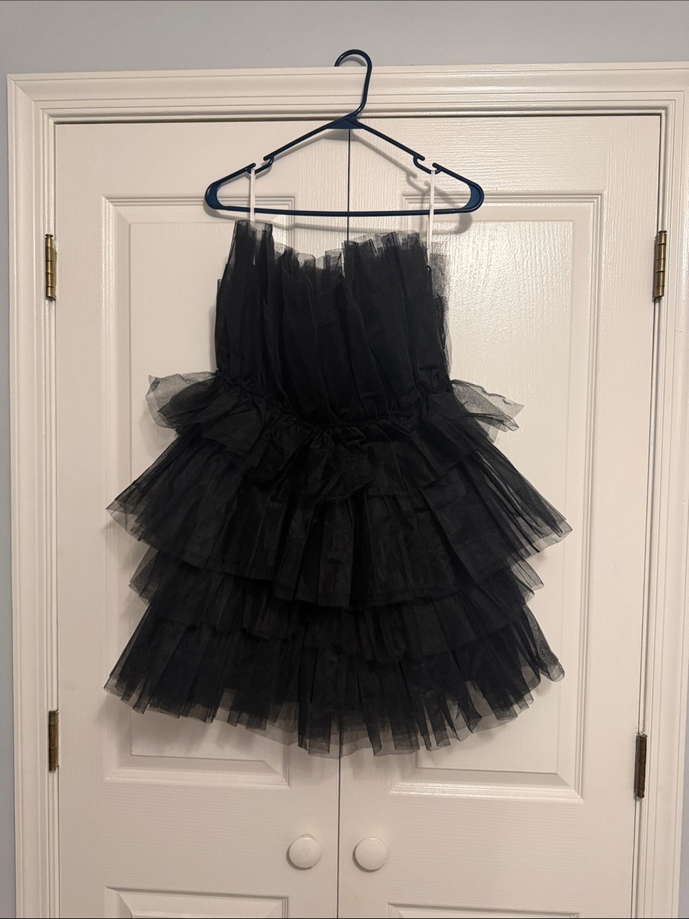 Lulu's Black Tiered Tulle Mini Dress